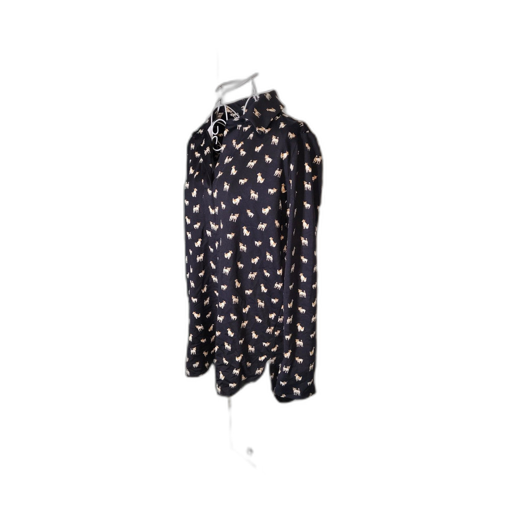 Jude Connally Jack Russell Terrier Printed Collared Long Sleeve Top